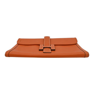 HERMES | Orange Jige Elan Swift Leather Clutch