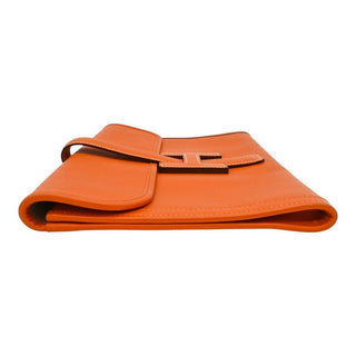 HERMES | Orange Jige Elan Swift Leather Clutch