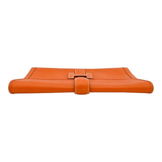 HERMES | Orange Jige Elan Swift Leather Clutch