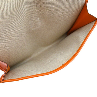 HERMES | Orange Jige Elan Swift Leather Clutch