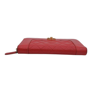 CHANEL | Red CC Mademoiselle Zip Around Wallet