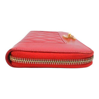 CHANEL | Red CC Mademoiselle Zip Around Wallet
