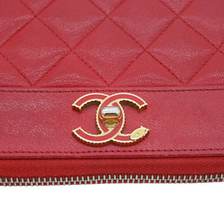 CHANEL | Red CC Mademoiselle Zip Around Wallet