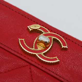 CHANEL | Red CC Mademoiselle Zip Around Wallet