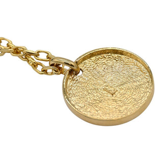 YSL | Gold-Tone YSL Logo Medallion Pendant Necklace