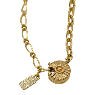 YSL | Gold-Tone YSL Logo Medallion Pendant Necklace