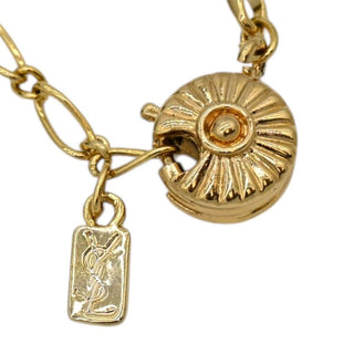 YSL | Gold-Tone YSL Logo Medallion Pendant Necklace