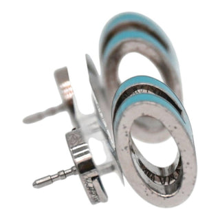 HERMES | Mini Pop H Blue Enamel Stud Earrings