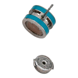 HERMES | Mini Pop H Blue Enamel Stud Earrings
