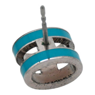HERMES | Mini Pop H Blue Enamel Stud Earrings