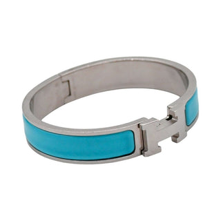HERMES | Narrow Blue Clic H Bracelet