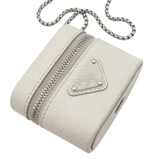 PRADA | Off-White Saffiano Leather AirPods Case