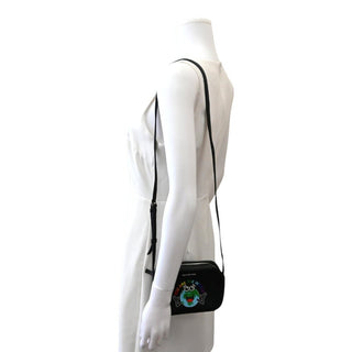 You Are The World Mini Camera Bag Black Leather Crossbody