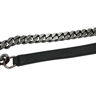 Black College Matelassé Leather Chain Shoulder Bag