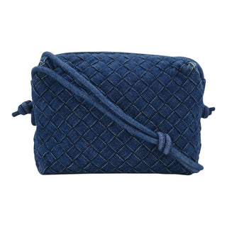 Denim Intrecciato Loop Camera Crossbody Bag