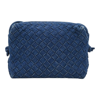 Denim Intrecciato Loop Camera Crossbody Bag