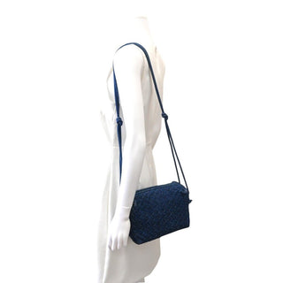 Denim Intrecciato Loop Camera Crossbody Bag