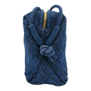 Denim Intrecciato Loop Camera Crossbody Bag