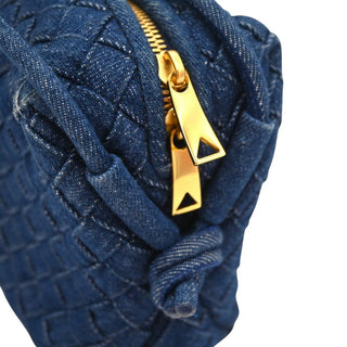 Denim Intrecciato Loop Camera Crossbody Bag