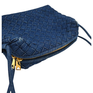 Denim Intrecciato Loop Camera Crossbody Bag