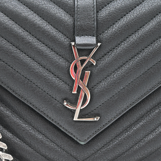Black College Matelassé Leather Chain Shoulder Bag