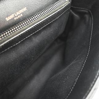 Black College Matelassé Leather Chain Shoulder Bag