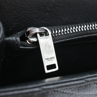 Black College Matelassé Leather Chain Shoulder Bag