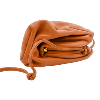 Tan Leather Mini Pouch Crossbody Bag