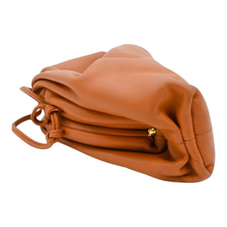 Tan Leather Mini Pouch Crossbody Bag