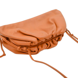 Tan Leather Mini Pouch Crossbody Bag