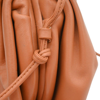 Tan Leather Mini Pouch Crossbody Bag
