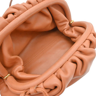 Tan Leather Mini Pouch Crossbody Bag