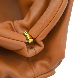 Tan Leather Mini Pouch Crossbody Bag