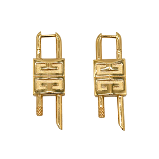 Small Gold 4G Lock Earrings