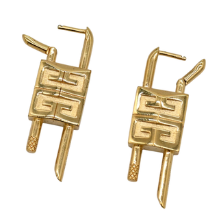 Small Gold 4G Lock Earrings