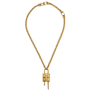 Gold 4G Lock Pendant Necklace