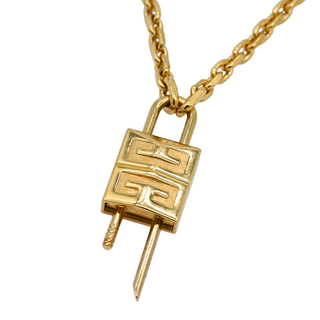 Gold 4G Lock Pendant Necklace