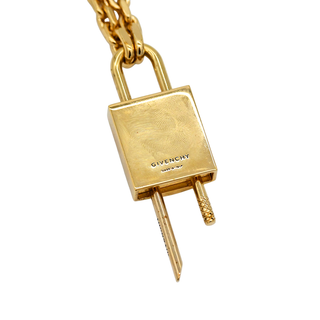 Gold 4G Lock Pendant Necklace