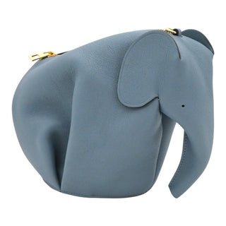 Slate Blue Leather Elephant Mini Crossbody Bag