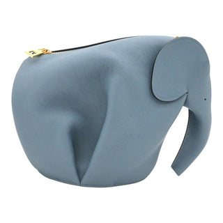Slate Blue Leather Elephant Mini Crossbody Bag