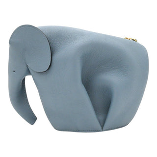 Slate Blue Leather Elephant Mini Crossbody Bag