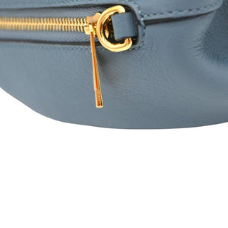 Slate Blue Leather Elephant Mini Crossbody Bag