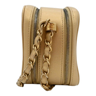 Gold Metallic Lambskin Coco Boy Camera Bag
