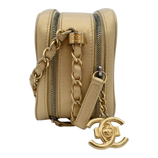 Gold Metallic Lambskin Coco Boy Camera Bag