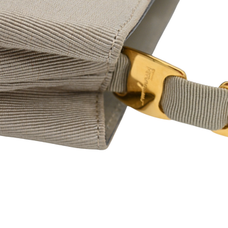 Taupe Layered Grosgrain Mini Top Handle Bag