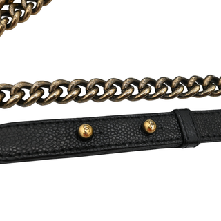 Black Caviar Leather Large Boy Flap Bag