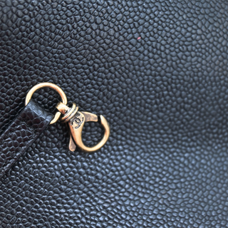 Black Caviar Leather Large Boy Flap Bag