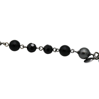 Black Beaded CC Bracelet