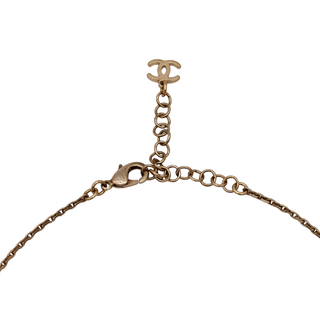 Crystal 'CHANEL' Logo Pendant Necklace
