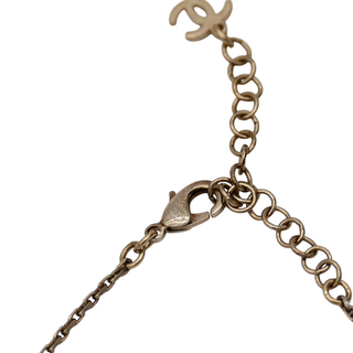 Crystal 'CHANEL' Logo Pendant Necklace
